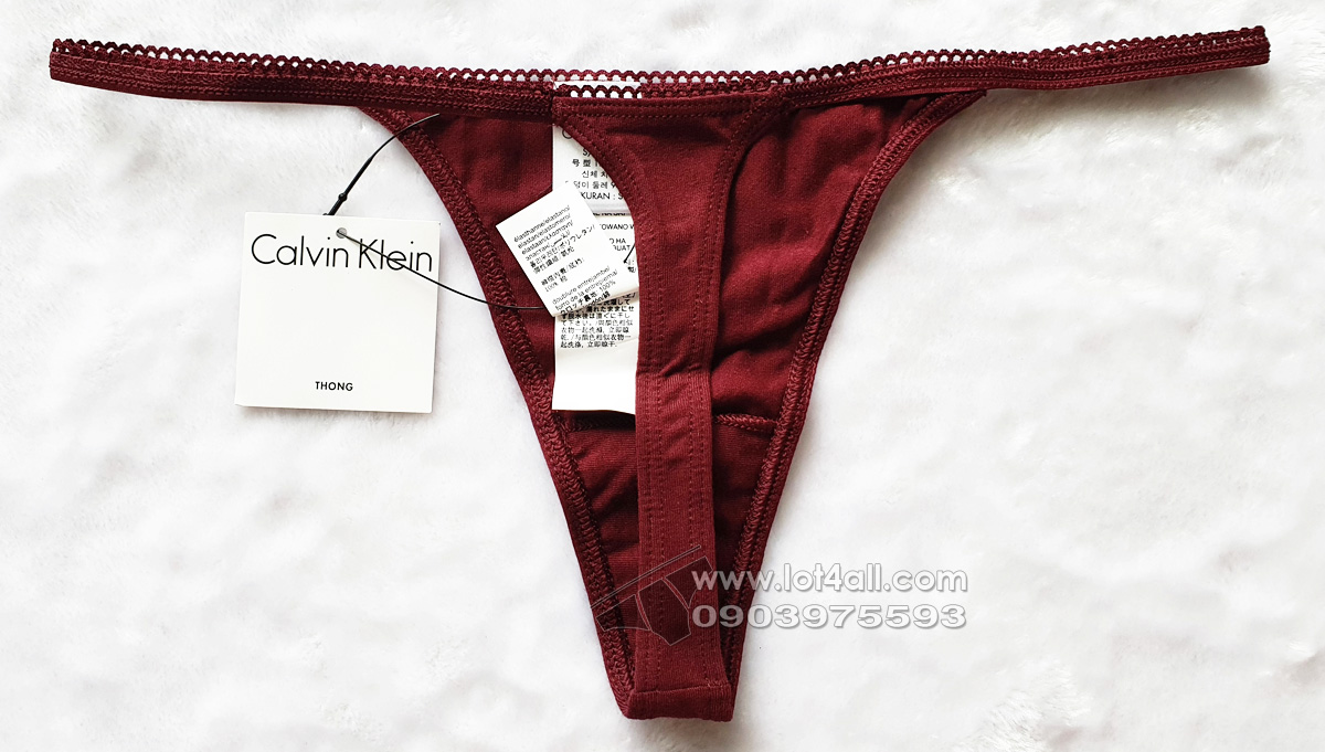 Quần lót nữ Calvin Klein QP1514O Logo Cotton String Thong Maraschino