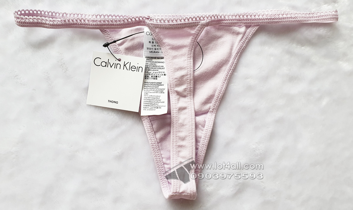 Quần lót nữ Calvin Klein QP1514O Logo Cotton String Thong Opal Pink