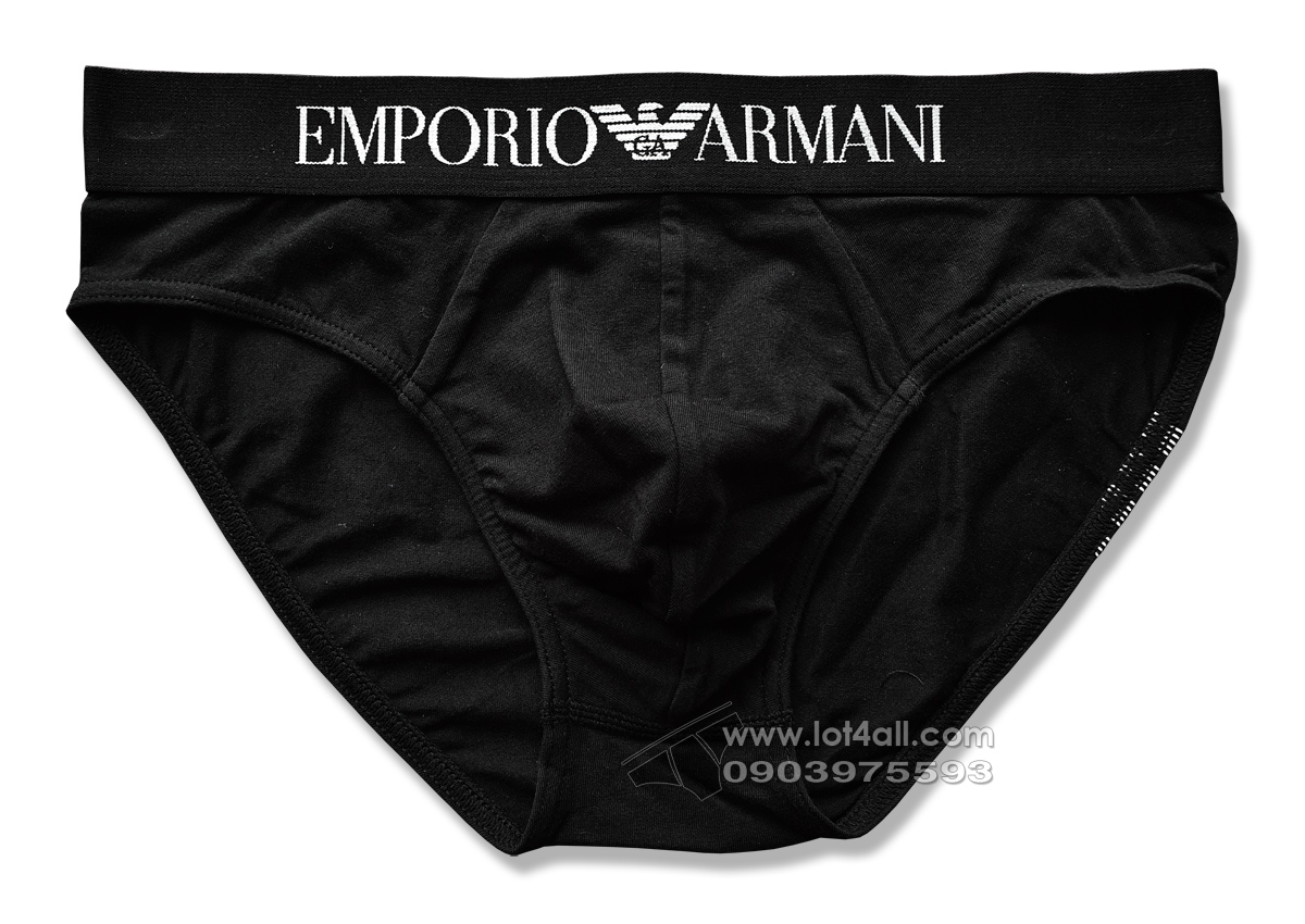 Quần lót nam Emporio Armani Organic Cotton Eagle Brief Black