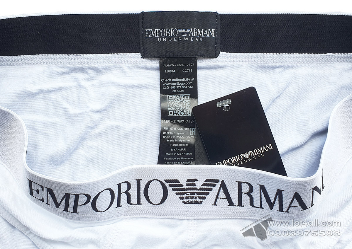 Quần lót nam Emporio Armani Stretch Cotton Brief White