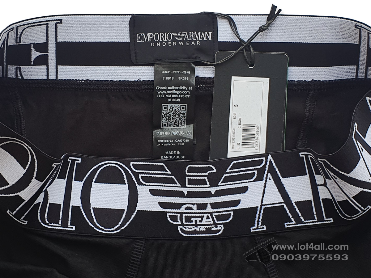 Quần lót nam Emporio Armani Megalogo Cotton Boxer Brief Black