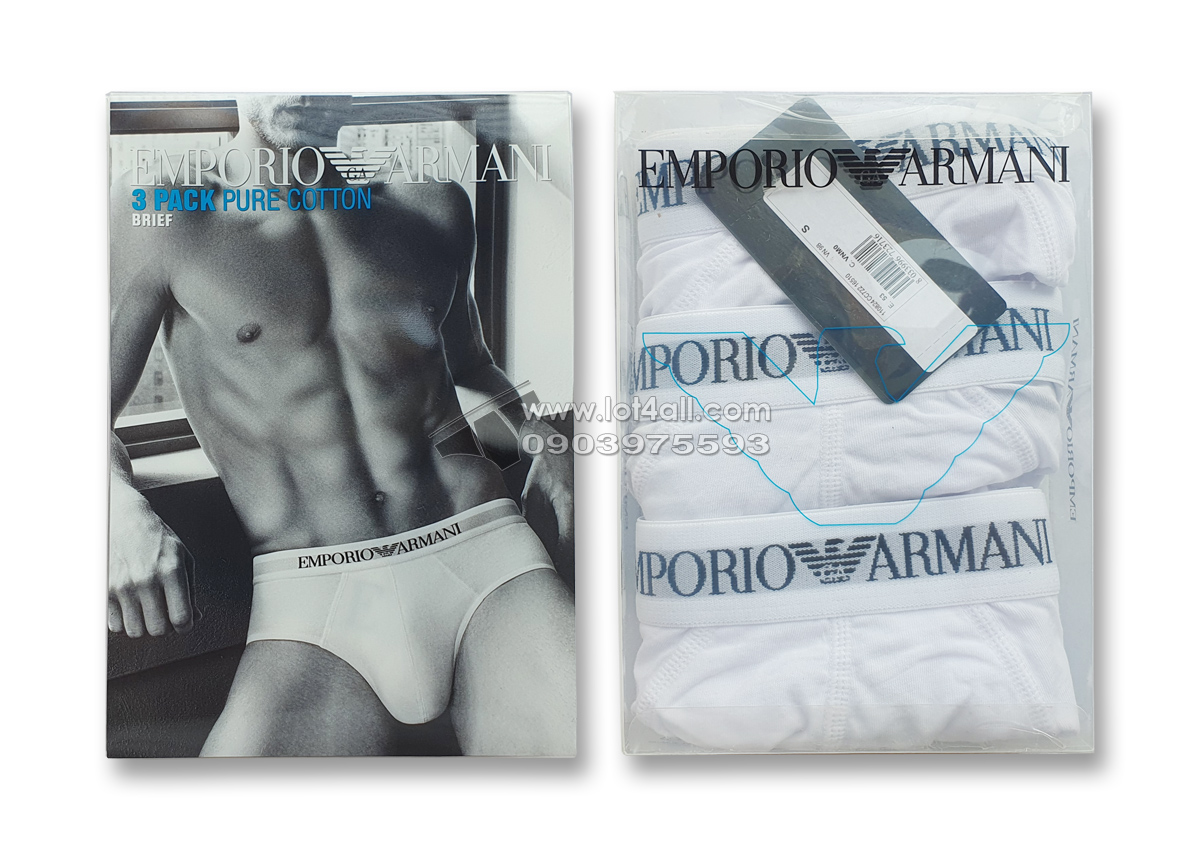 Quần lót nam Emporio Armani Pure Cotton Brief 3-pack White