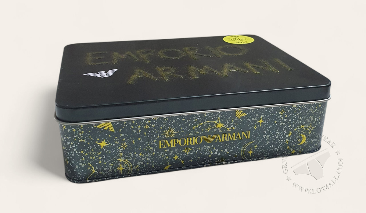 Quần lót nam Emporio Armani Christmas Stretch Cotton Trunk 2-pack Marine/Constellation