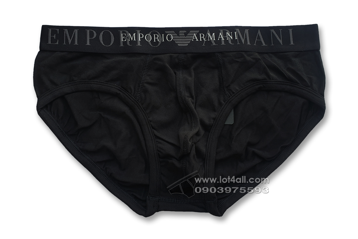 Quần lót nam Emporio Armani Rubber Pixel Logo Brief Black