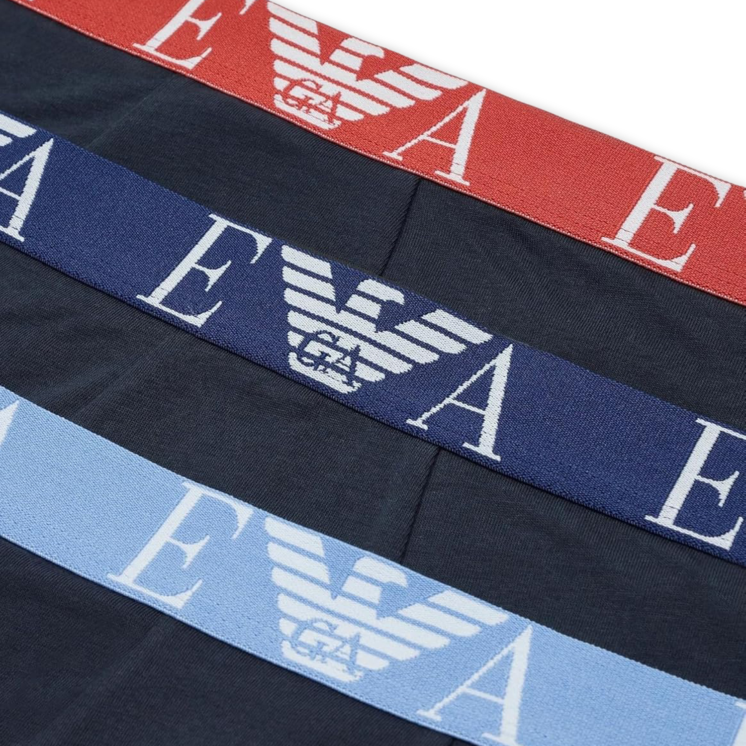 Quần lót nam Emporio Armani Bold Monogram Stretch Cotton Trunk 3-pack Marine Multi