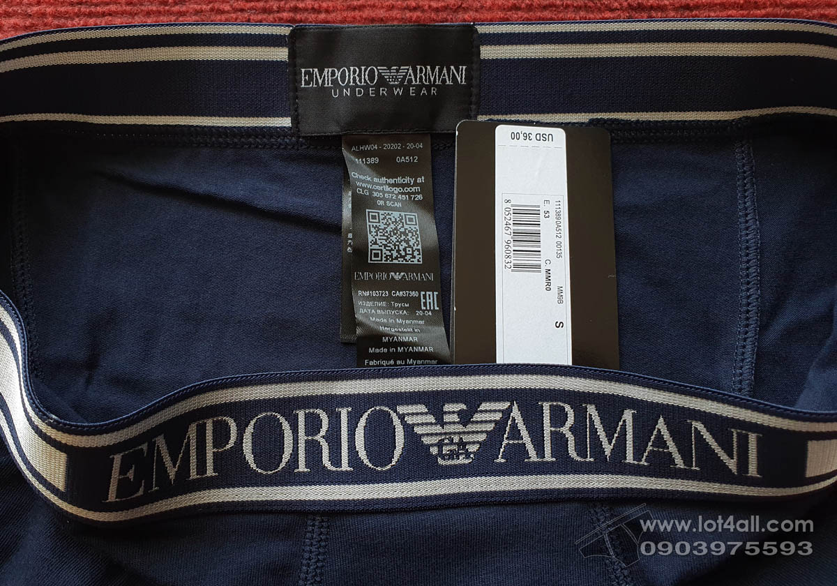 Quần lót nam Emporio Armani Shiny Logoband Trunk Marine