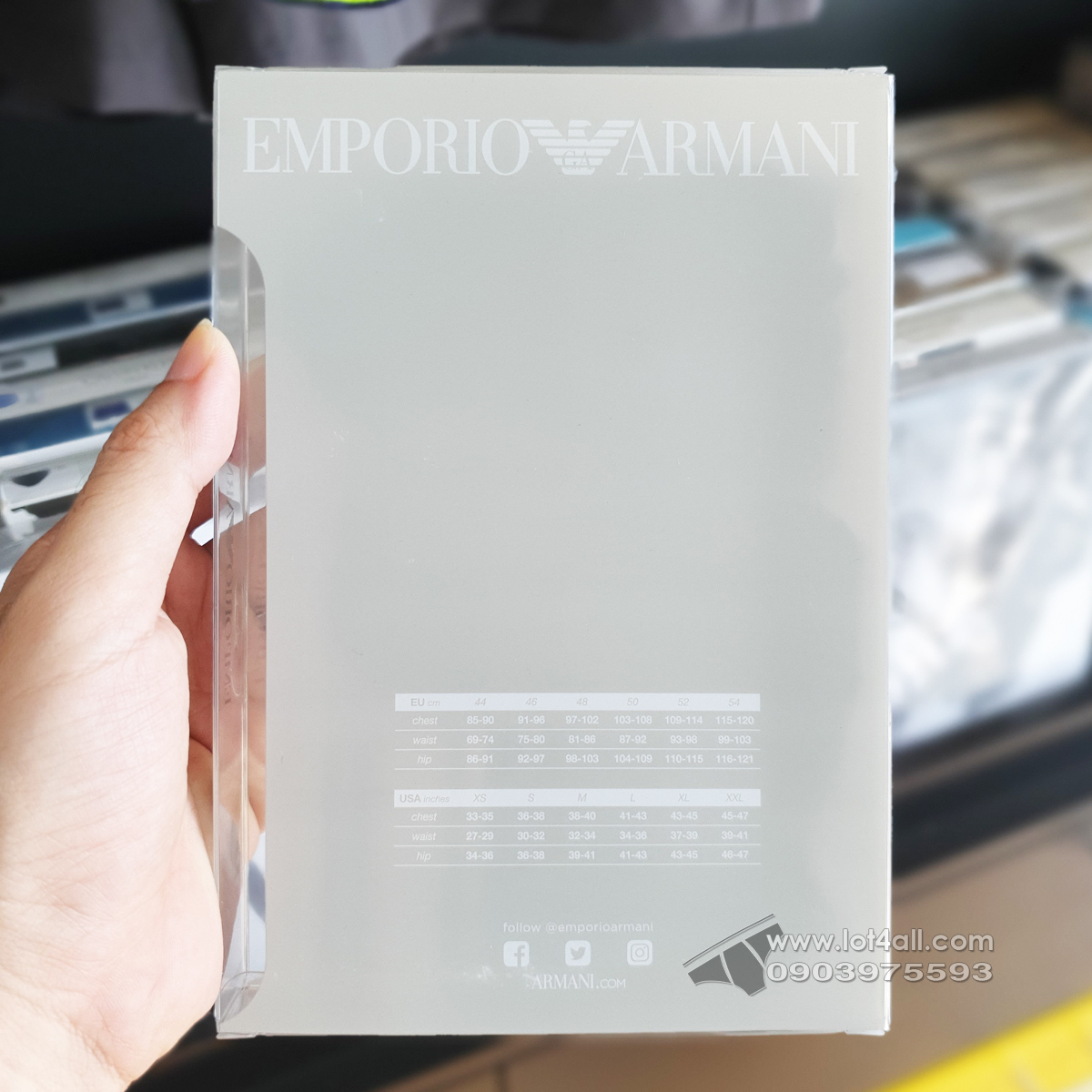 Quần lót nam Emporio Armani Shiny Logoband Trunk Marine