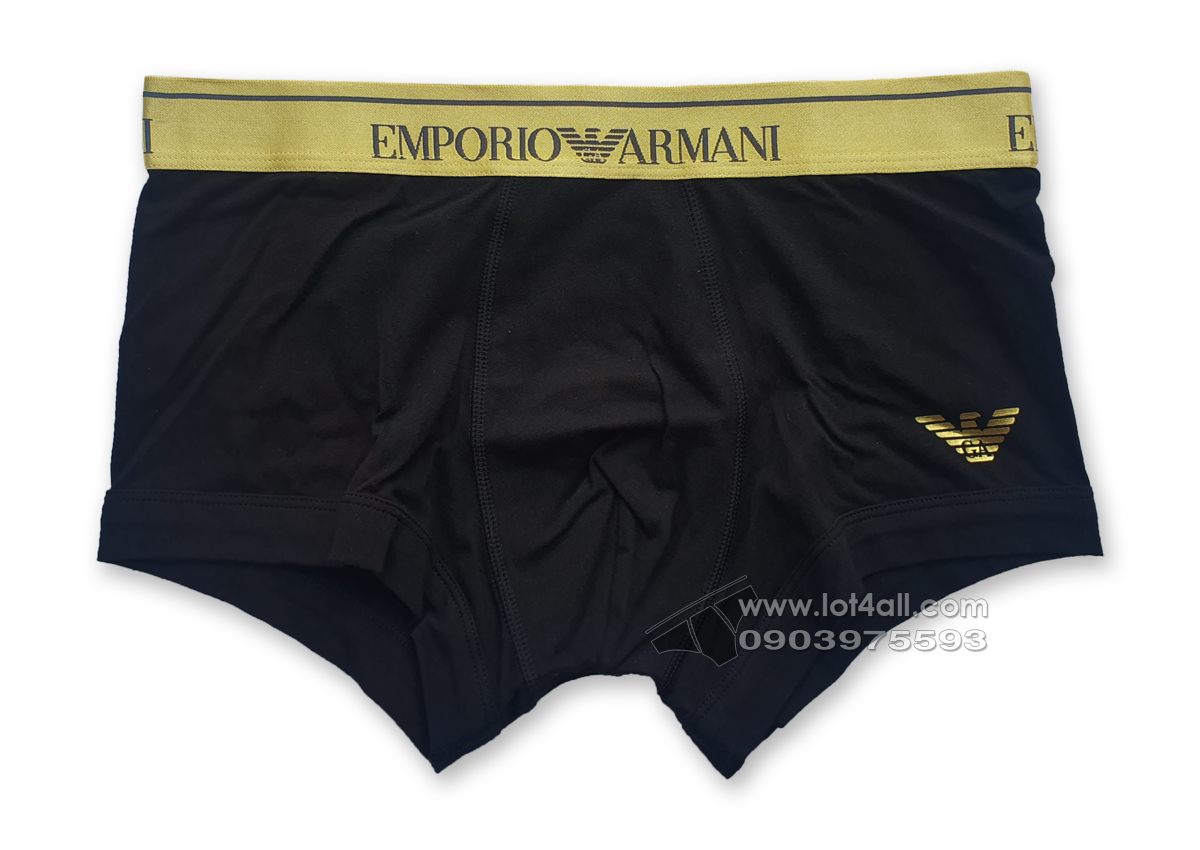 Quần lót nam Emporio Armani Shiny Logoband Cotton Trunk Black