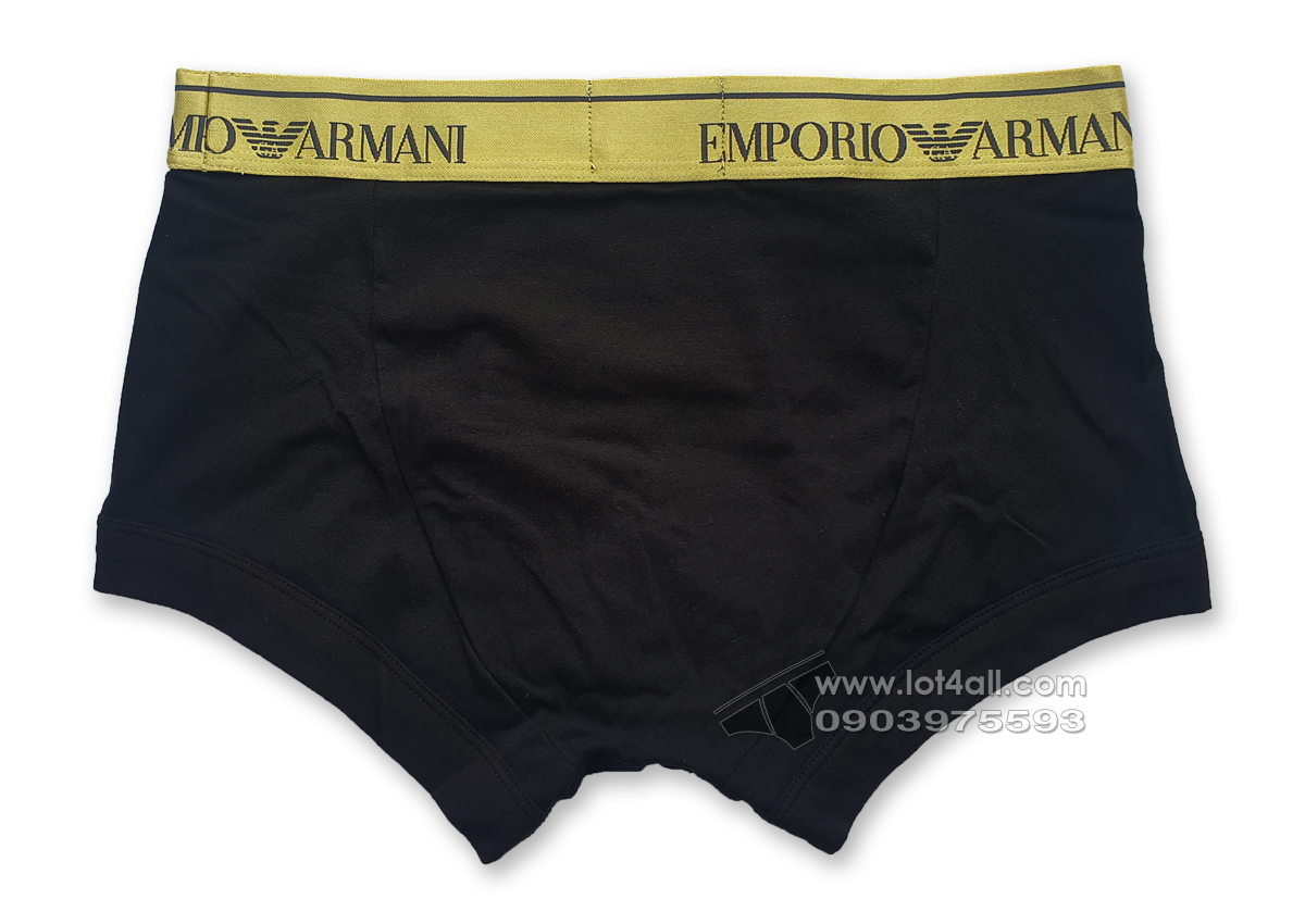 Quần lót nam Emporio Armani Shiny Logoband Cotton Trunk Black