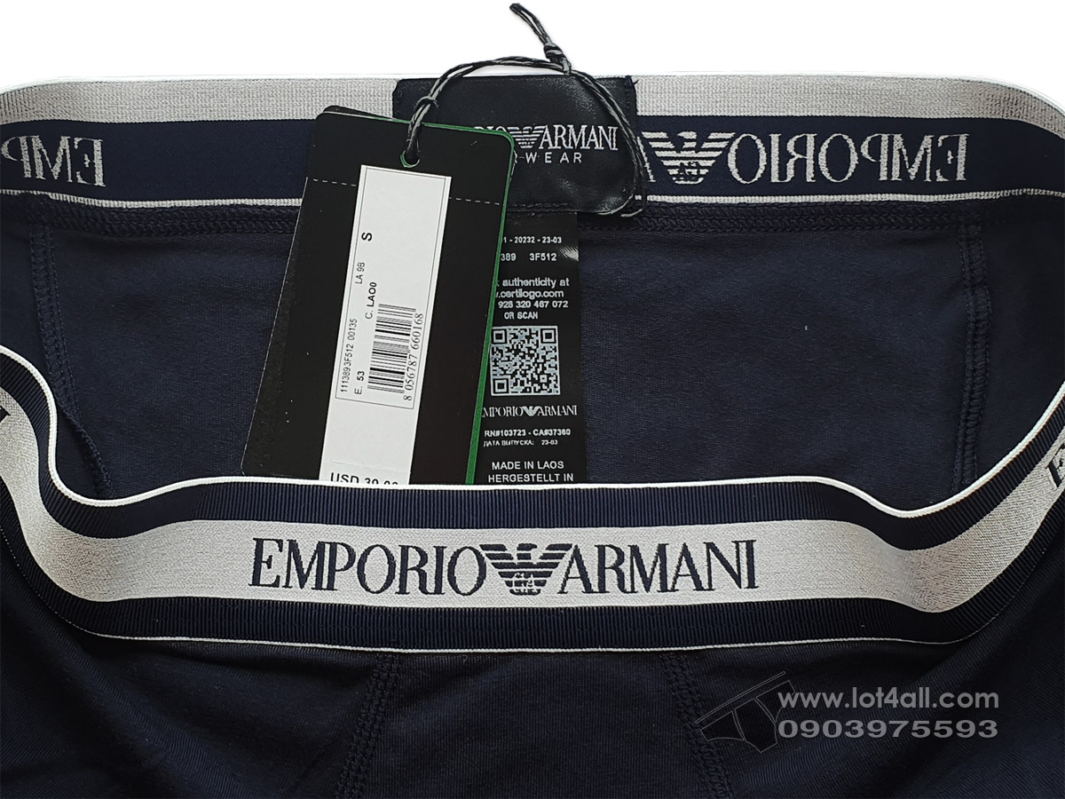 Quần lót nam Emporio Armani Shiny Logoband Trunk Marine