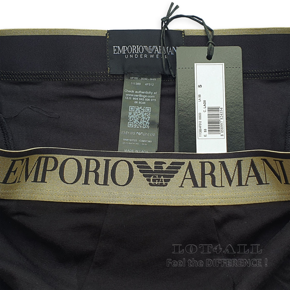 Quần lót nam Emporio Armani Shiny Logoband Trunk Black