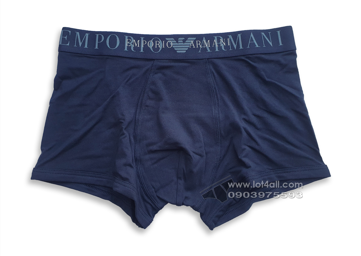 Quần lót nam Emporio Armani Rubber Pixel Logo Trunk Marine