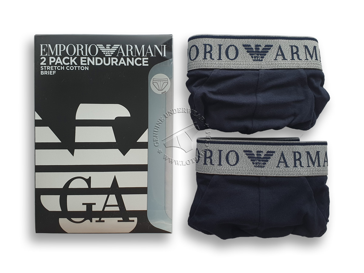 Quần lót nam Emporio Armani Endurance Stretch Cotton Brief 2-pack Marine