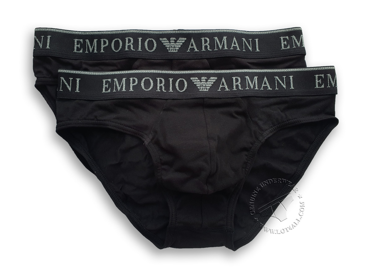 Quần lót nam Emporio Armani Endurance Stretch Cotton Brief 2-pack Black