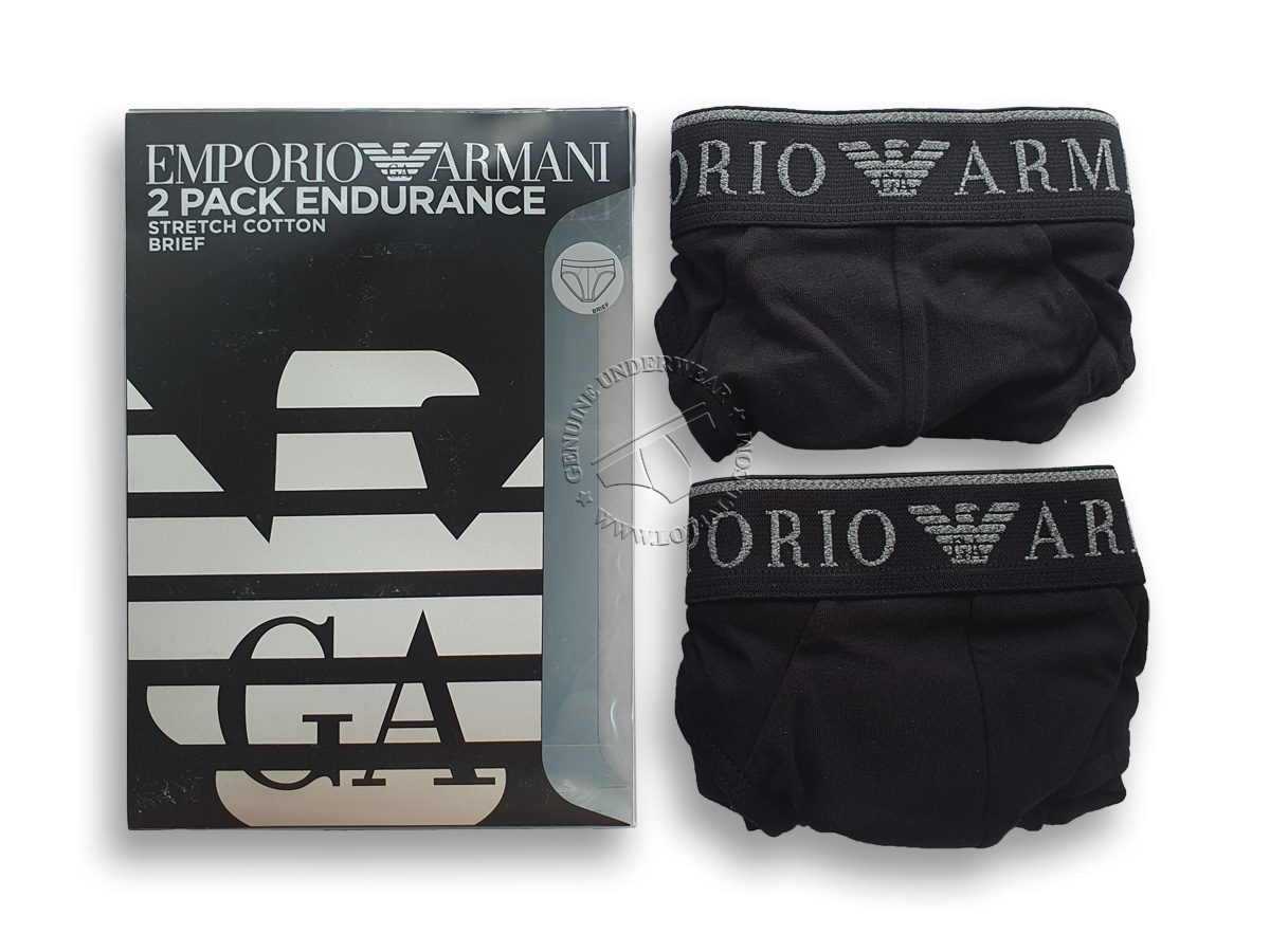 Quần lót nam Emporio Armani Endurance Stretch Cotton Brief 2-pack Black