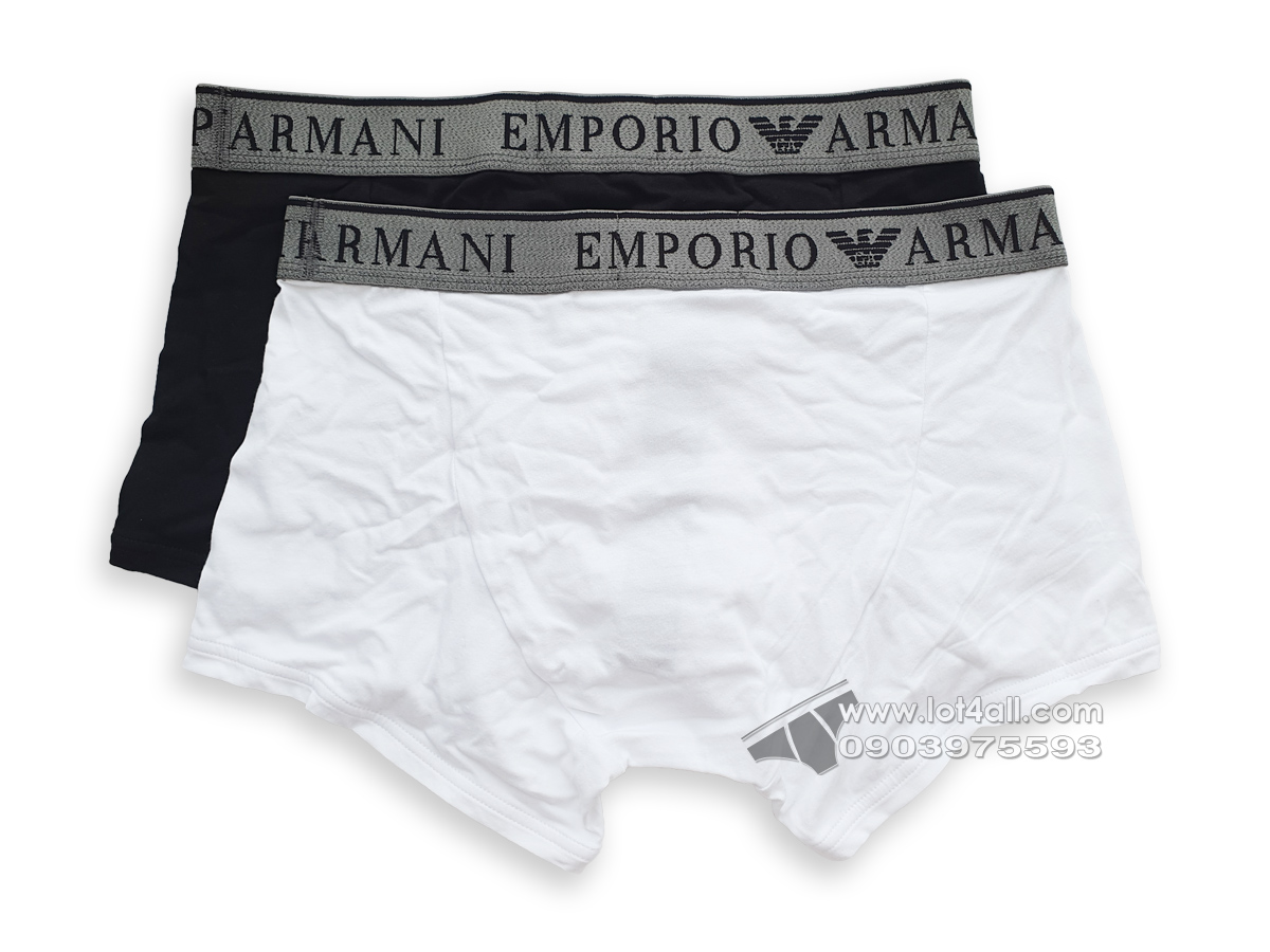 Quần lót nam EA Endurance Stretch Cotton Trunk 2-pack Black/White