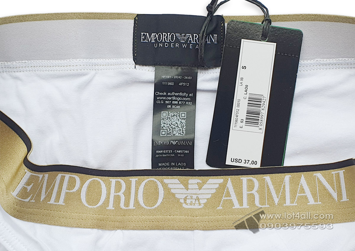 Quần lót nam Emporio Armani Shiny Logoband Brief White