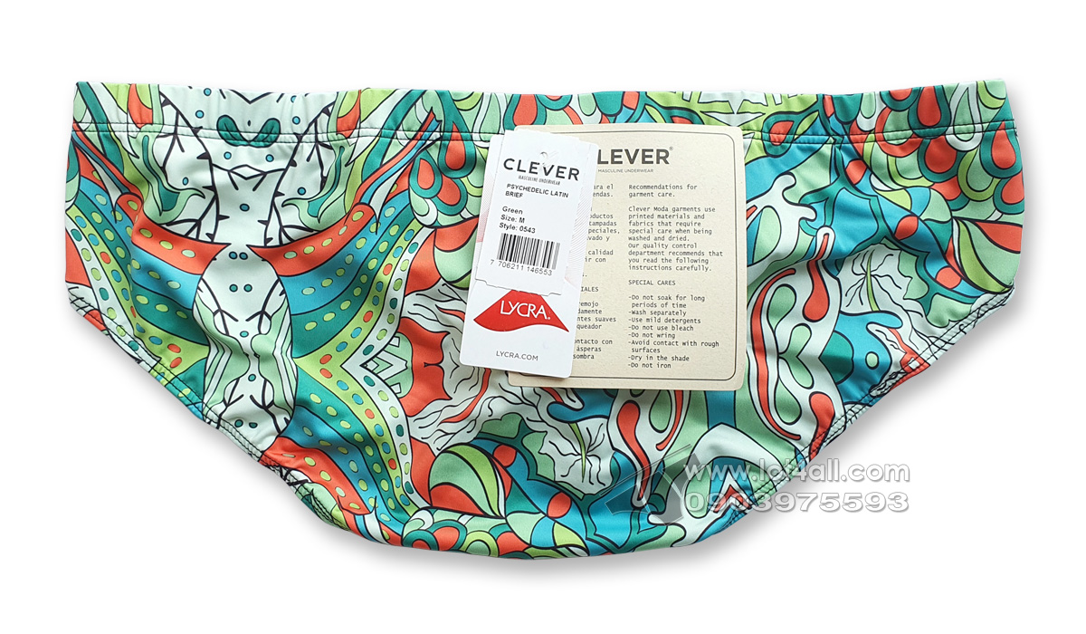 Quần lót nam Clever 0543 psychedelic brief green