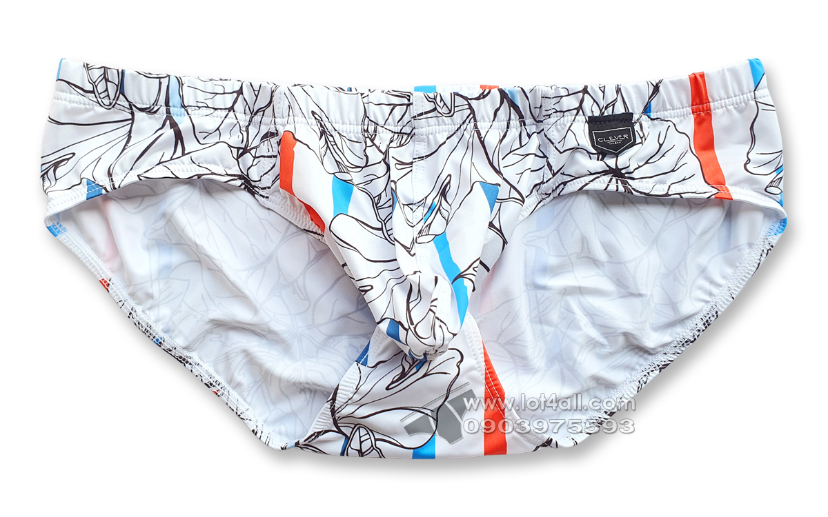 Quần lót nam Clever 0546 Leaves Brief White