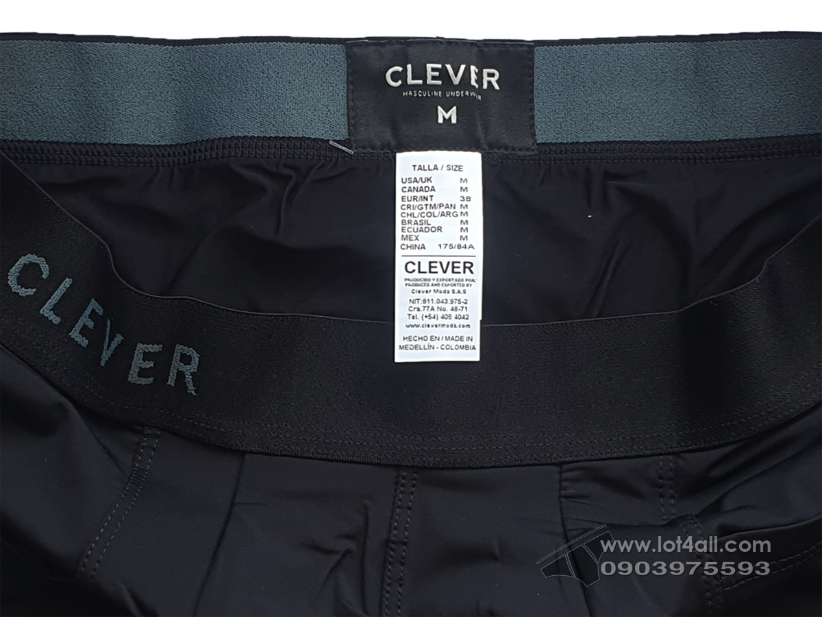 Quần lót nam Clever 1528 Arctic Boxer Brief Black