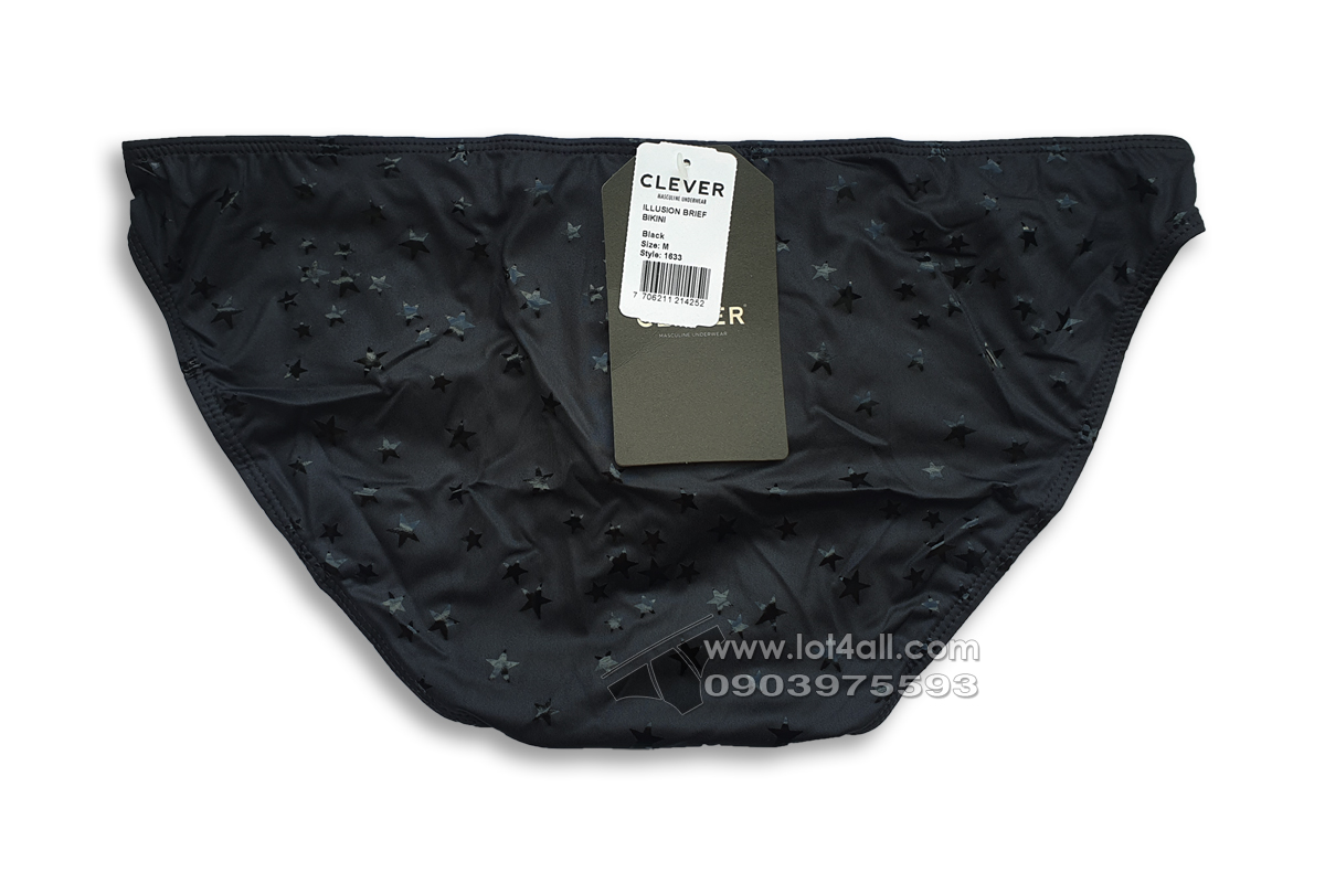 Quần lót nam Clever 1633 Illusion BIkini Black