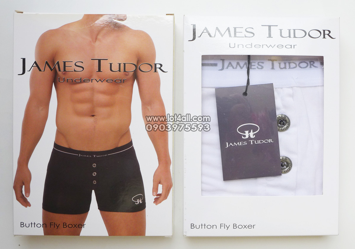 Quần lót nam James Tudor Button Fly Boxer White