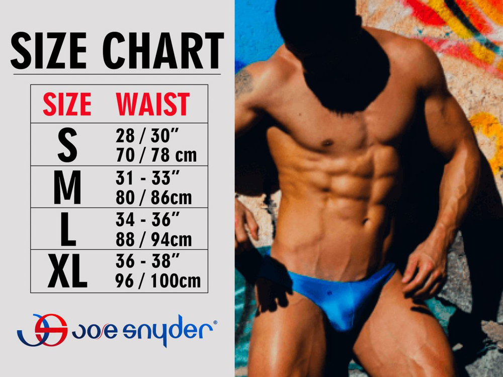 Size chart Joe Snyder