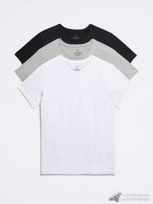 Áo lót nam Calvin Klein NB4011 Cotton Classic Fit Crewneck T-shirt 3-pack Black/Grey/White