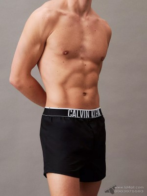 Quần boxer nam Calvin Klein NM2573 Intense Powwer Lounge Slim Woven Boxer Black