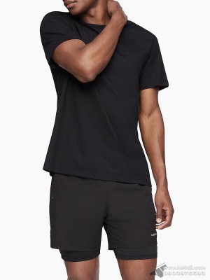 Quần short nam Calvin Klein 2 in 1 Solid Tech Short Black