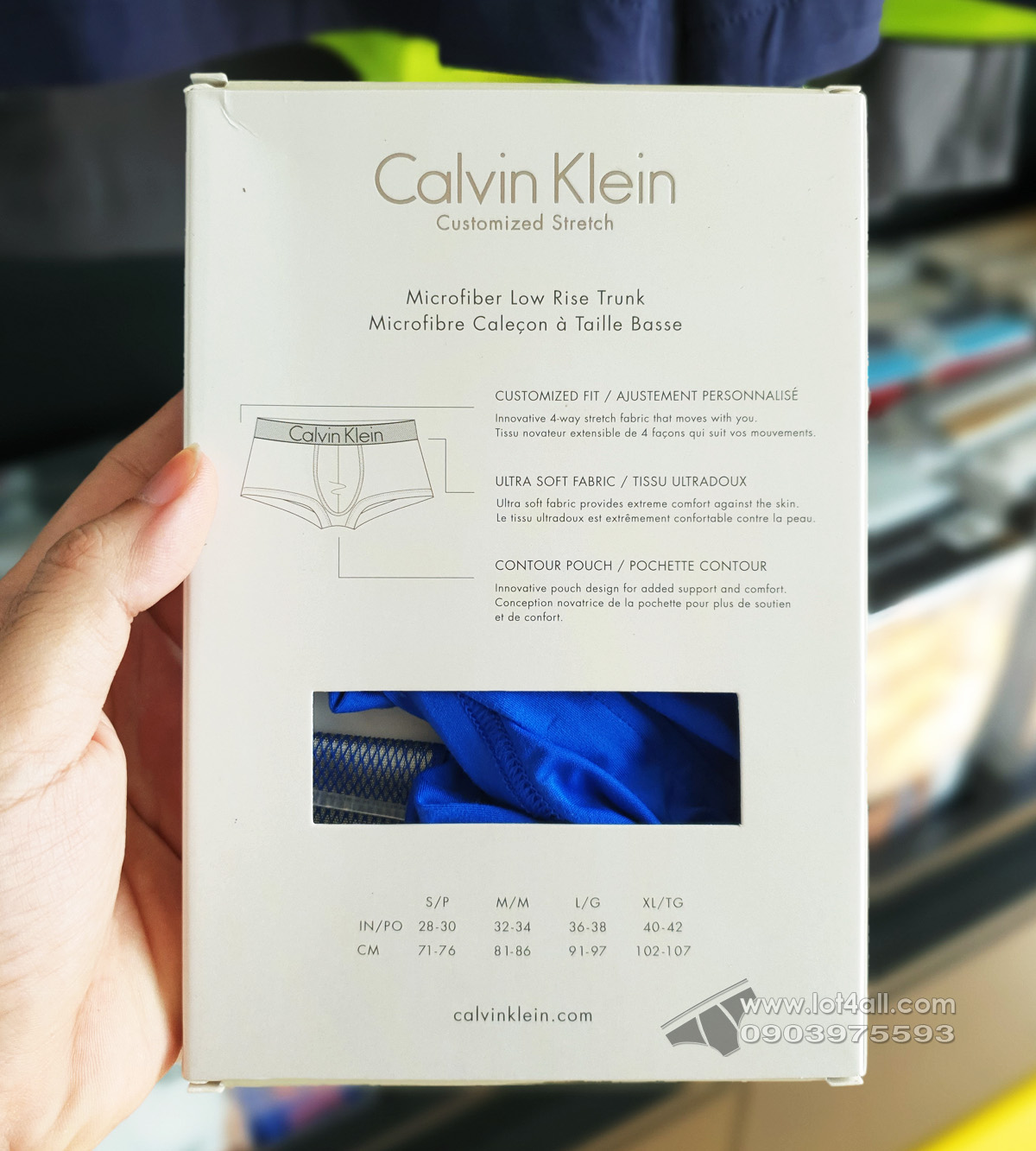 Quần lót nam Calvin Klein NB1295 Customized Stretch Low Rise Trunk Muscari Blue