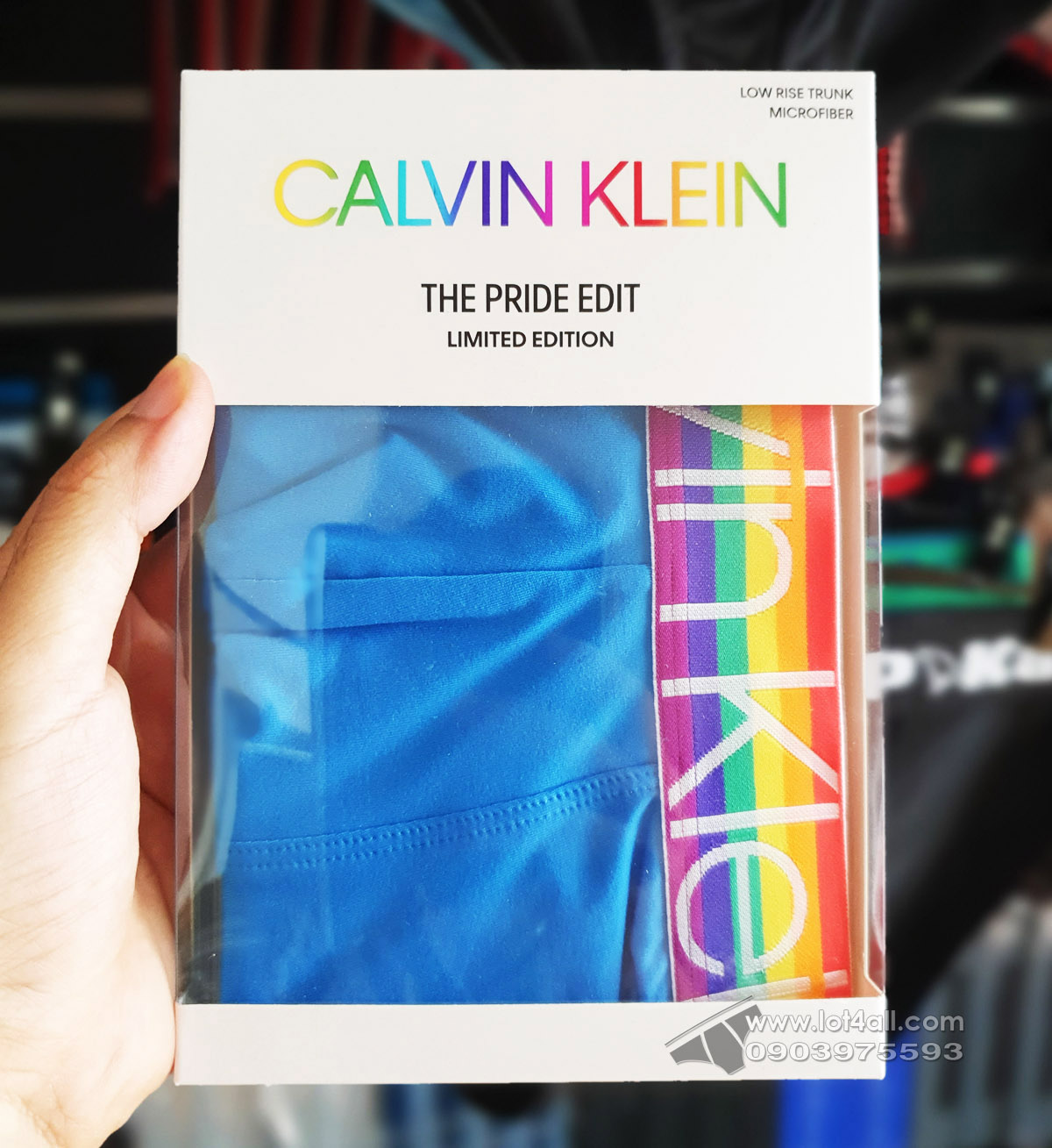 Quần lót nam Calvin Klein NB2204 Pride Micro Low Rise Trunk Blue
