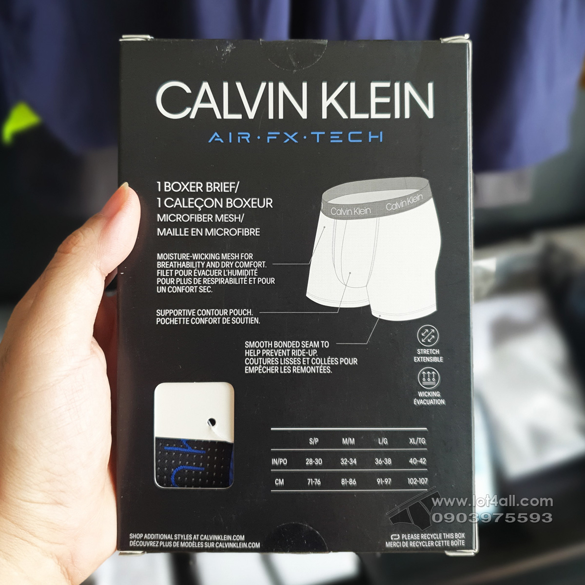Quần lót nam Calvin Klein NB2806 Air FX Tech Micro Boxer Brief Kettle Blue